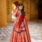 Lorenvalley Fashion Rust Dola Silk Batik Print with Zari Weaving Work Lehenga Choli with Dupatta - Swadesiicart