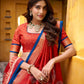 Lorenvalley Fashion Rust Dola Silk Batik Print with Zari Weaving Work Lehenga Choli with Dupatta - Swadesiicart