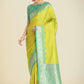 Monjolika Fashion Banarasi Silk Parrot Green Color Weaving Designer Saree | Swadesiicart