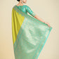 Monjolika Fashion Banarasi Silk Parrot Green Color Weaving Designer Saree | Swadesiicart