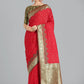 Monjolika Fashion Banarasi Silk Red Color Weaving Designer Saree | Swadesiicart