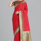Monjolika Fashion Banarasi Silk Red Color Weaving Designer Saree | Swadesiicart