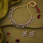 Tehzeeb Creations White Colour Pack of 1 Gold-Polished Choker Necklace Set With Earring For Women & Girls - Swadesiicart