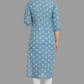 House of RP Women's Grey Cotton Floral Print Straight Kurta | Swadesiicart