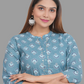 House of RP Women's Grey Cotton Floral Print Straight Kurta | Swadesiicart
