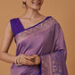 Monjolika Fashion Lavender Banarasi Silk Blend SareeWith Traditional & Modern Dulha Dulhan Figure Zari Woven Detailing | Swadesiicart