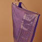 Monjolika Fashion Lavender Banarasi Silk Blend SareeWith Traditional & Modern Dulha Dulhan Figure Zari Woven Detailing | Swadesiicart