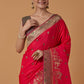 Monjolika Fashion Pink Banarasi Silk Blend SareeWith Traditional & Modern Dulha Dulhan Figure Zari Woven Detailing | Swadesiicart