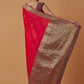 Monjolika Fashion Pink Banarasi Silk Blend SareeWith Traditional & Modern Dulha Dulhan Figure Zari Woven Detailing | Swadesiicart