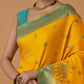 Monjolika Fashion Yellow Banarasi Silk Blend SareeWith Traditional & Modern Dulha Dulhan Figure Zari Woven Detailing | Swadesiicart