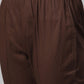 ADA Women Brown & Green Chikankari Embroidered Handloom Kurta with Trousers | Swadesiicart