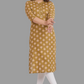 House of RP Women's Brown Cotton Floral Print Straight Kurta | Swadesiicart