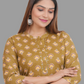 House of RP Women's Brown Cotton Floral Print Straight Kurta | Swadesiicart