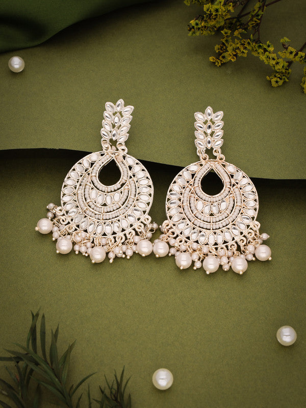Tehzeeb Creations Pack of 1 Gold Drop & Danglers Earring For Women & Girls Diamond, Pearl Brass Drops & Danglers | Swadesiicart