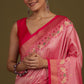 Monjolika Fashion Light Pink Banarasi Silk Blend SareeIn Classic Paisley & Rich Zari Pallu Comes With Unstitched Blouse | Swadesiicart