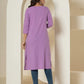Yufta Women Lavender Chikankari Straight Kurta - Swadesiicart