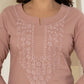Yufta Women Purple Chikankari Straight Kurta - Swadesiicart