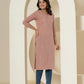 Yufta Women Purple Chikankari Straight Kurta - Swadesiicart