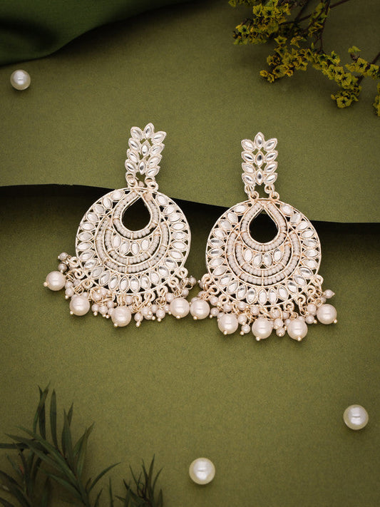 Tehzeeb Creations Pack of 1 Gold Drop & Danglers Earring For Women & Girls Diamond, Pearl Brass Drops & Danglers | Swadesiicart