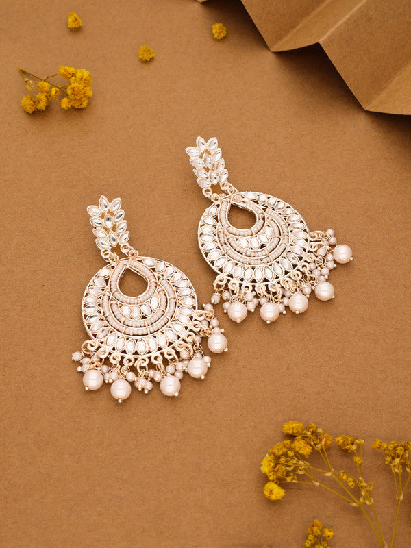 Tehzeeb Creations Pack of 1 Gold Drop & Danglers Earring For Women & Girls Diamond, Pearl Brass Drops & Danglers | Swadesiicart