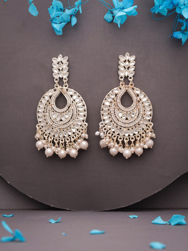 Tehzeeb Creations Pack of 1 Gold Drop & Danglers Earring For Women & Girls Diamond, Pearl Brass Drops & Danglers | Swadesiicart