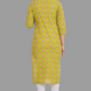 House of RP Women's Green Cotton Floral Print Straight Kurta | Swadesiicart