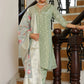 Vaasva Women Aqua Tissue Brocade Embroidered Kurta With Scalloped Pant & Dupatta | Swadesiicart