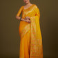 Monjolika Fashion Elegant Yellow Banarasi Silk Blend SareeBrocade Motifs & Zari Woven Splendor | Swadesiicart