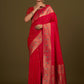 Monjolika Fashion Elegant Hot Pink Banarasi Silk Blend SareeBrocade Motifs & Zari Woven Splendor | Swadesiicart
