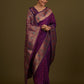 Monjolika Fashion Elegant Dark Purple Banarasi Silk Blend SareeBrocade Motifs & Zari Woven Splendor | Swadesiicart