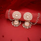 Tehzeeb Creations Kundan Pearl Studded Long Dangle Earrings For Women & Girls | Swadesiicart