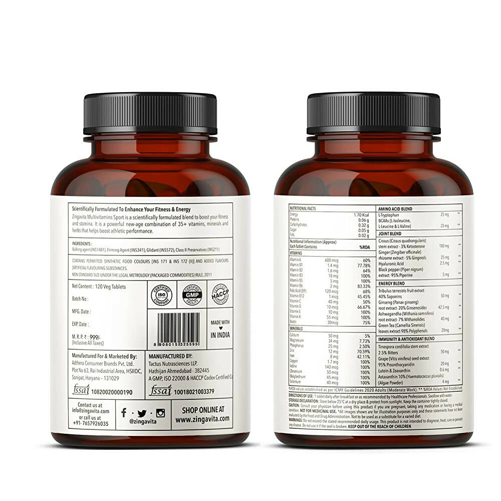 Zingavita Multivitamin Sports Tablets | Swadesiicart
