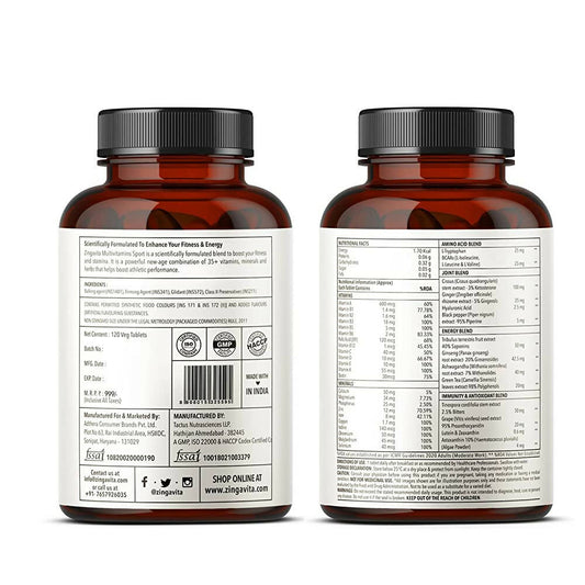 Zingavita Multivitamin Sports Tablets | Swadesiicart