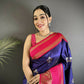 Joban Fashion Violet Banarasi Soft Silk Woven Saree | Swadesiicart