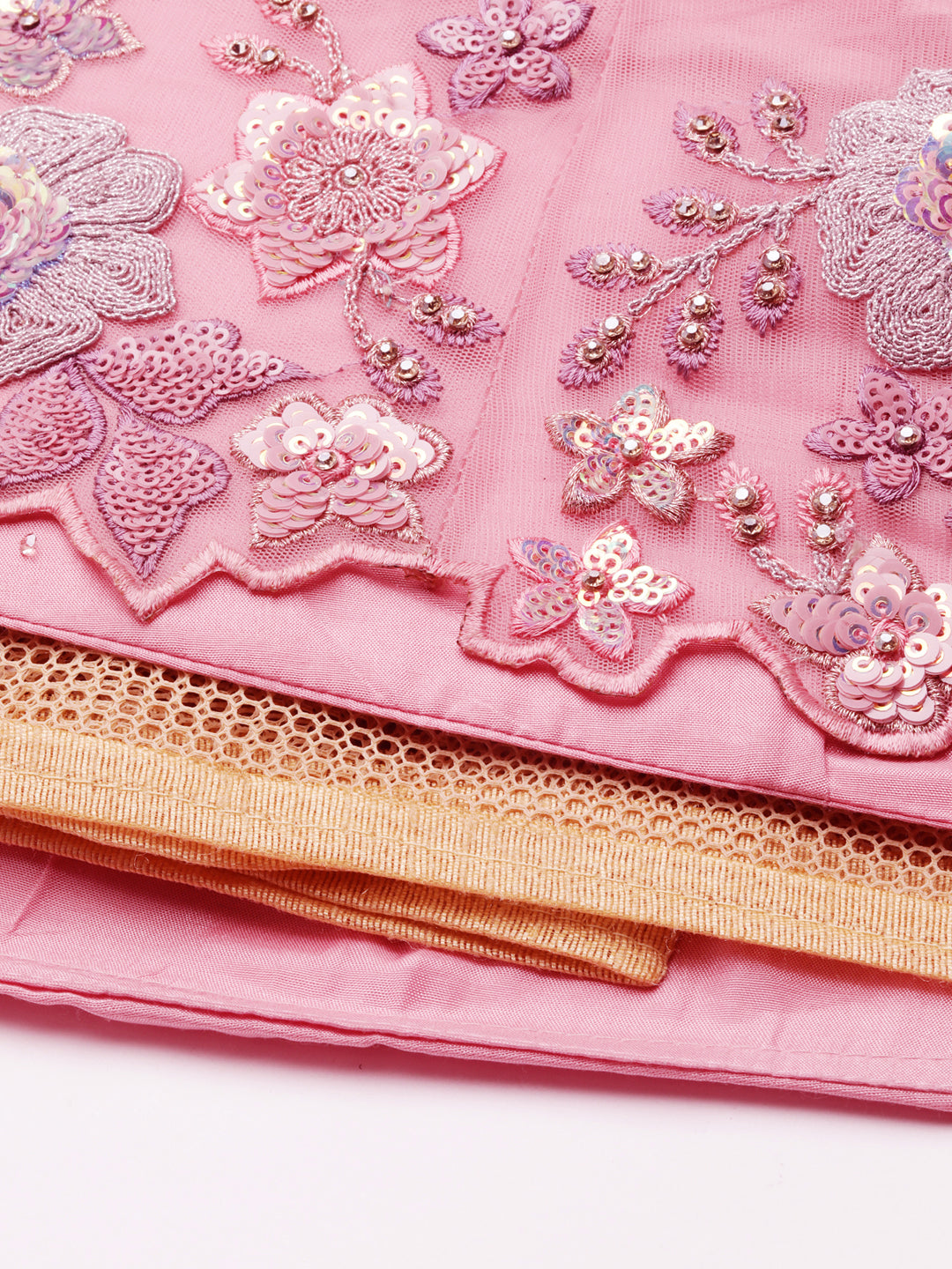House of Panchhi PINK Net Sequins with heavy Zarkan embroidery Lehenga choli & Dupatta | Swadesiicart
