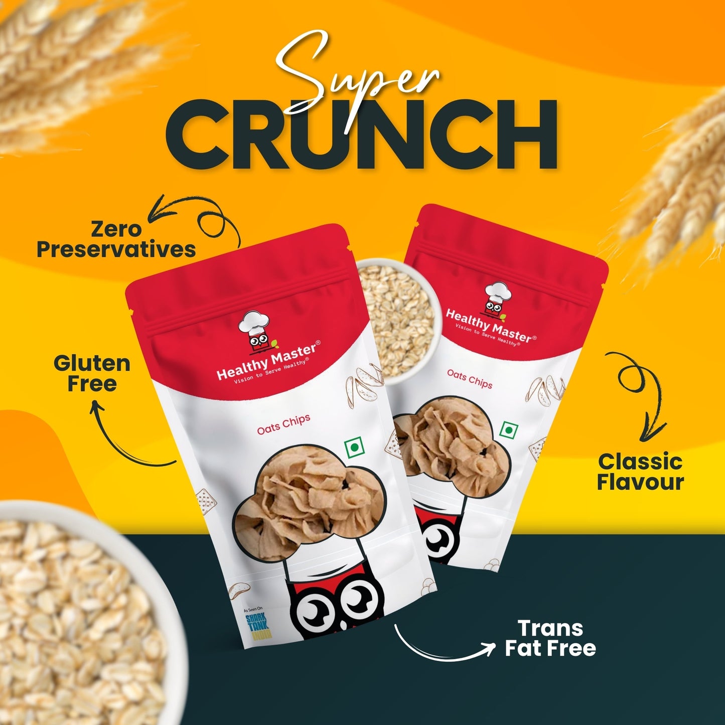 Healthy Master Light & Crispy Oats Chips - Swadesiicart