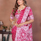 Anaita Pink Handmade Bandhej Viscose Silk Saree With Blouse