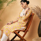 InWeave Women's Lime Pink Print Patch Cotton Straight Kurta Pant Set - Swadesiicart