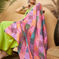 InWeave Women's Lime Green Strappy Set W Square Bandhani Print Silk Dupatta - Swadesiicart