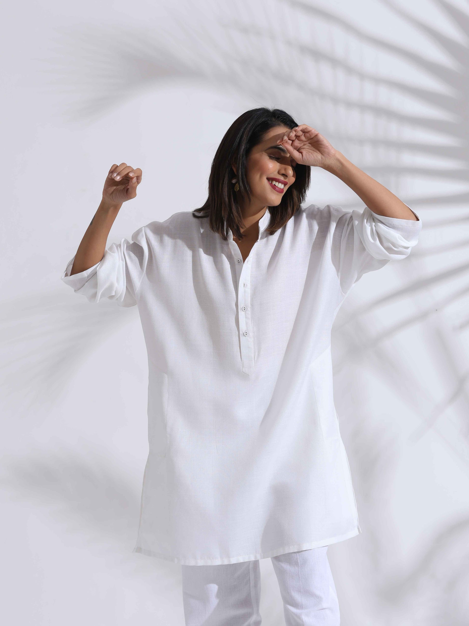 trueBrowns White Unisex Freesize Kurta | Swadesiicart