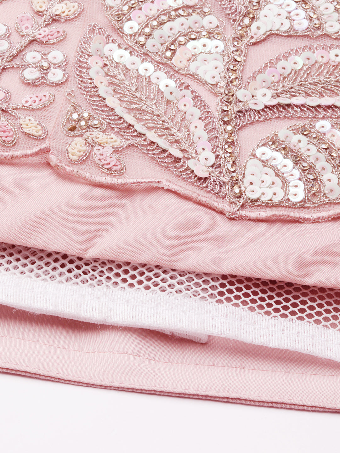 House of Panchhi Pink Net Multi Sequins with heavy Zarkan embroidery Lehenga choli & Dupatta | Swadesiicart