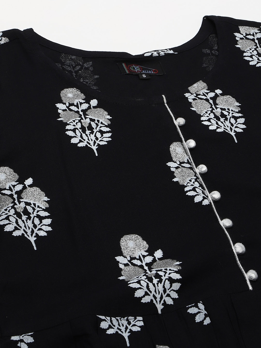 Kalini Women Black Ethnic Motifs Printed Kurta with Sharara | Swadesiicart