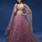 House of Panchhi Pink Net Sequinse Embroidered Lehenga & Blouse with Dupatta | Swadesiicart