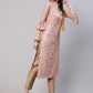 Aks Floral Printed Bell Sleeves Regular Kurta With Trousers