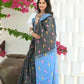 Beatitude Grey Slub Cotton Floral Jamdani Saree