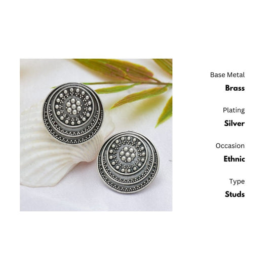 New Stylish Oxidized Gold-Polished Gold Studs Earrings for Womens by House of Ree | Swadesiicart