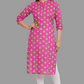 House of RP Women's Pink Cotton Floral Print Straight Kurta | Swadesiicart