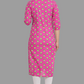 House of RP Women's Pink Cotton Floral Print Straight Kurta | Swadesiicart