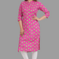 House of RP Women's Pink Cotton Floral Print Straight Kurta | Swadesiicart