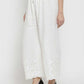 PAVONINE White Color Half Schiffli Chikankari Rayon Fabric Palazzo For Women | Swadesiicart